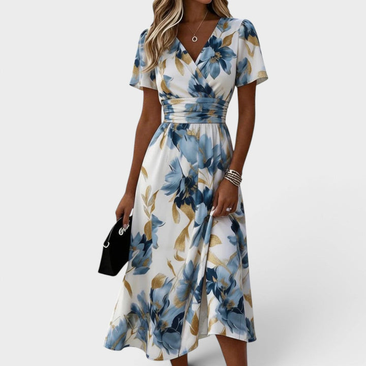 Servane | Elegant Floral Midi Dress