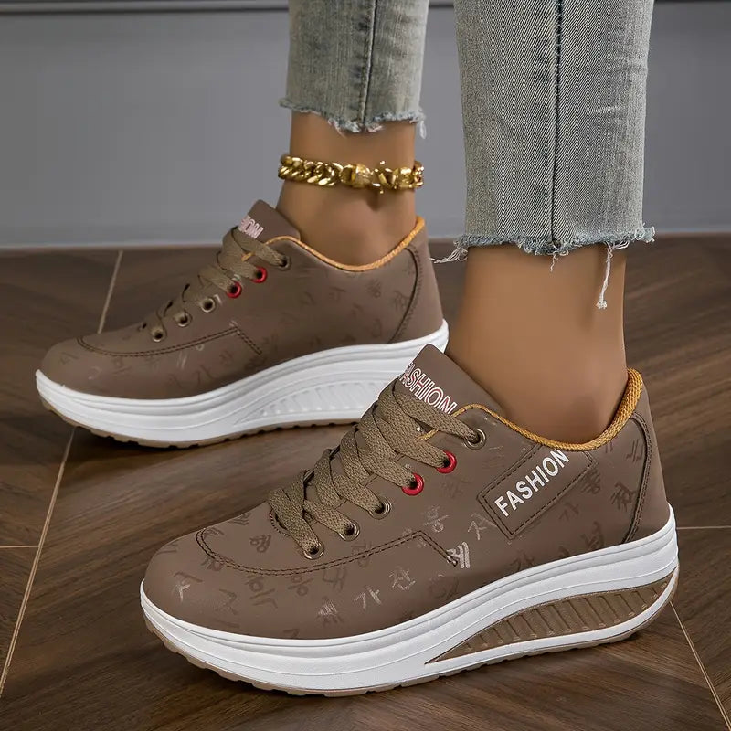 Brelina – Women's Platform Lace-Up Sneakers for Everyday Comfort